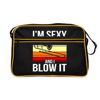 Trombone Trombonist Player Gift - Retro Bag - black/gold - Front