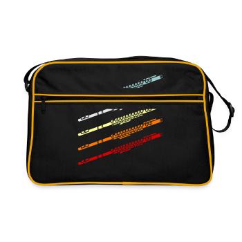 Flûte transversale Flûte latérale soufflée - Sac Retro - noir/or - Devant