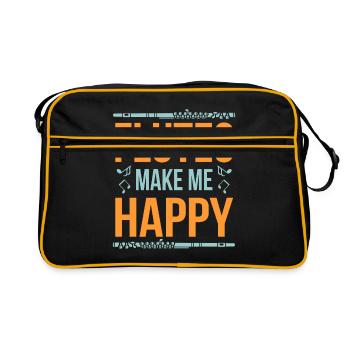 Flûte transversale Flûte latérale soufflée - Sac Retro - noir/or - Devant