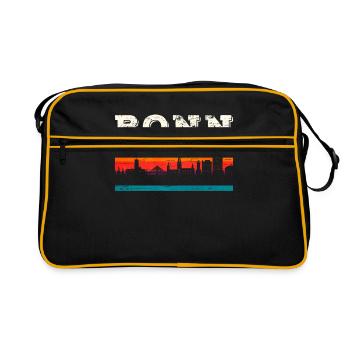 Bonn - Retro Tasche - Schwarz/Gold - Vorne