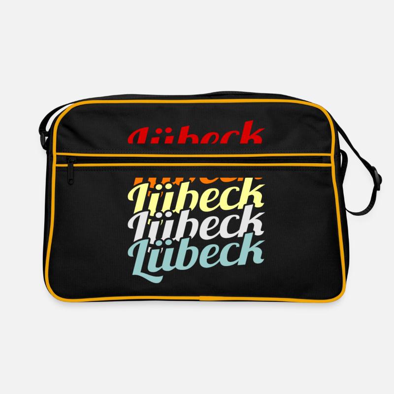 Lübeck - Retro Tasche - Schwarz/Gold