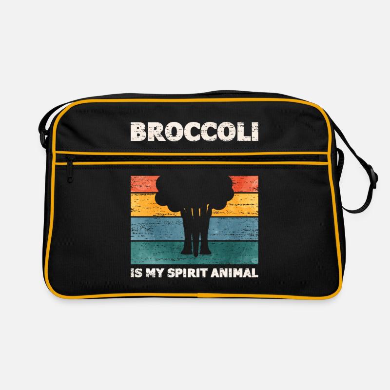 Brokkoli - Retro Tasche - Schwarz/Gold