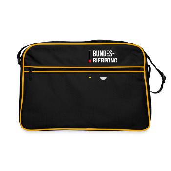 Bundes Bierpong Meister | Bier Trinker Alkohol - Retro Tasche - Schwarz/Gold - Vorne