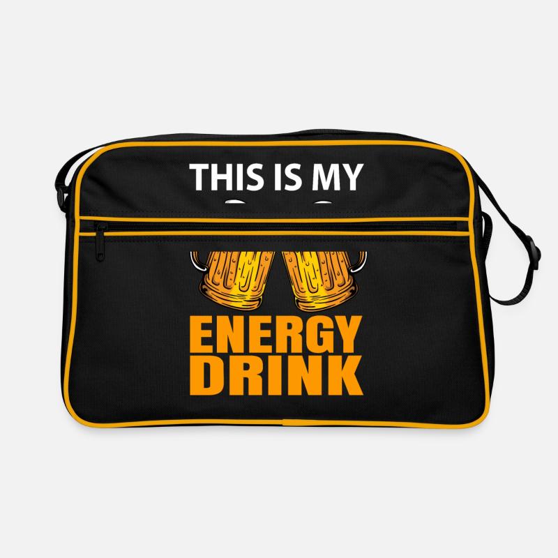 Bier Energy Drink Geschenk Retro Tasche