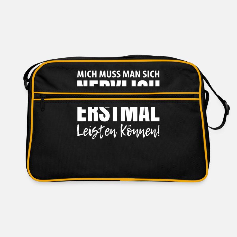 Lustiger Spruch - Retro Tasche - Schwarz/Gold