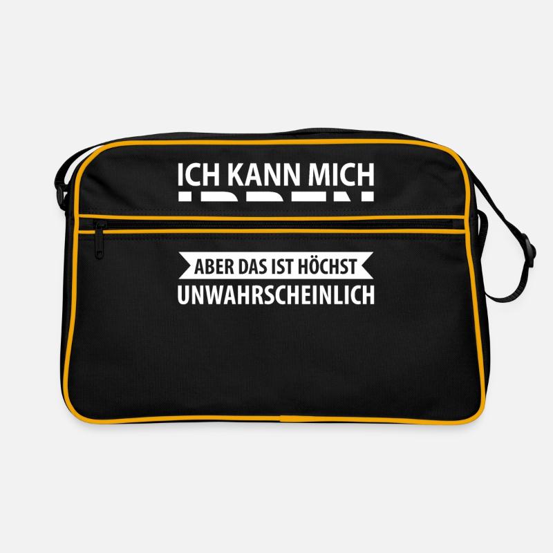 Lustiger Spruch - Retro Tasche - Schwarz/Gold