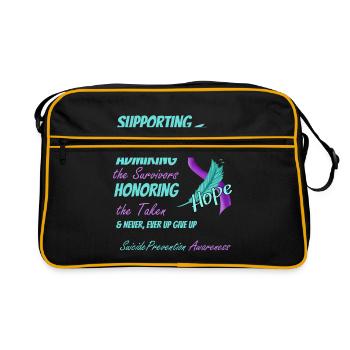 Help against suicide Gift - Retro Bag - black/gold - Front