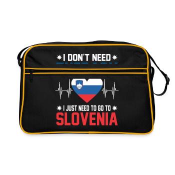 Slovénie Cadeau Slovène - Sac Retro - noir/or - Devant