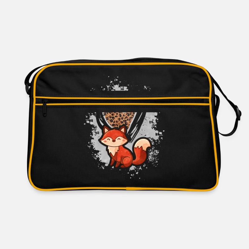Fuchs Leopard Herz Geschenk Retro Tasche