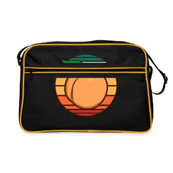 Pfirsich - Retro Tasche - Schwarz/Gold - Vorne
