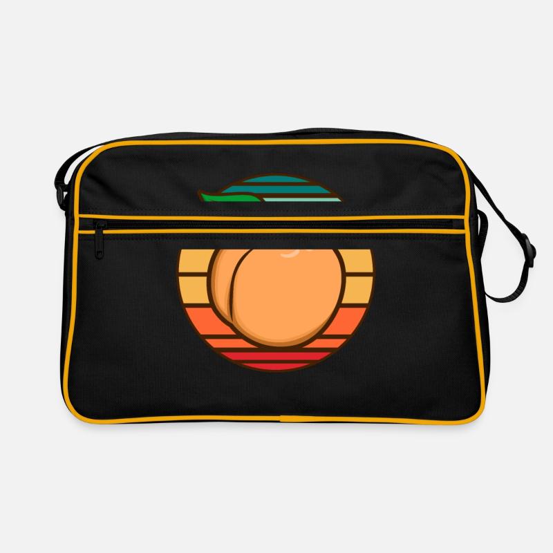 Pfirsich - Retro Tasche - Schwarz/Gold