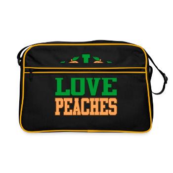 Pfirsich - Retro Tasche - Schwarz/Gold - Vorne