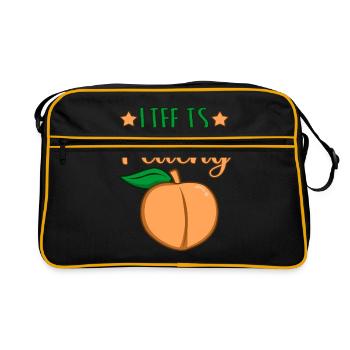 Pfirsich - Retro Tasche - Schwarz/Gold - Vorne