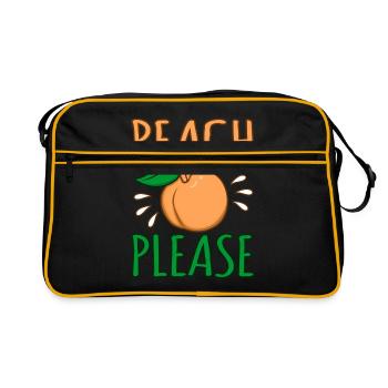 Pfirsich - Retro Tasche - Schwarz/Gold - Vorne