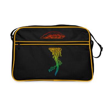 Qualle - Retro Tasche - Schwarz/Gold - Vorne