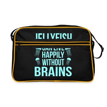 Qualle - Retro Tasche - Schwarz/Gold - Vorne