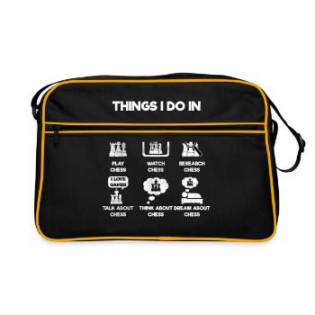 Checkmate Chess Gift Idea - Retro Bag - black/gold - Front