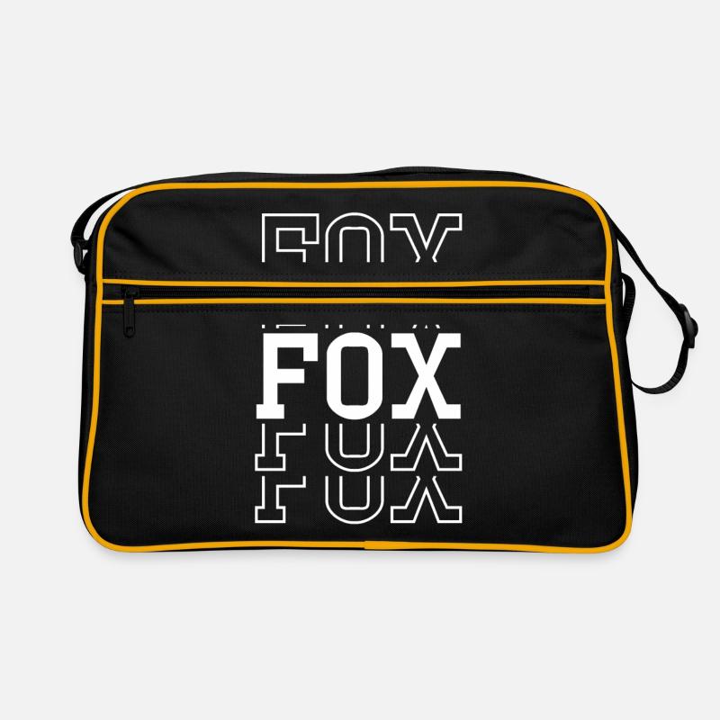 Fuchs - Retro Tasche - Schwarz/Gold