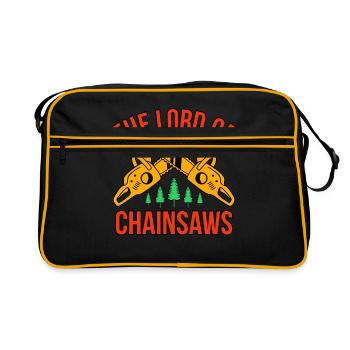 Tronçonneuse Arboriste Lumberjack Cadeau - Sac Retro - noir/or - Devant