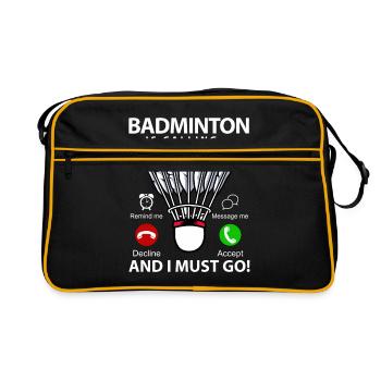 Lustiger Pickleball Badminton Federball - Retro Tasche - Schwarz/Gold - Vorne