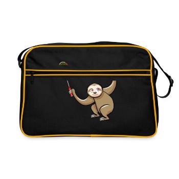 Lustiger Pickleball Badminton Federball - Retro Tasche - Schwarz/Gold - Vorne