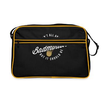Lustiger Pickleball Badminton Federball - Retro Tasche - Schwarz/Gold - Vorne