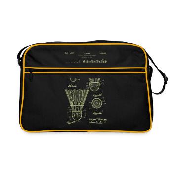 Lustiger Pickleball Badminton Federball - Retro Tasche - Schwarz/Gold - Vorne
