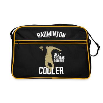 Lustiger Pickleball Badminton Federball - Retro Tasche - Schwarz/Gold - Vorne
