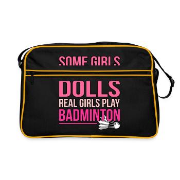 Lustiger Pickleball Badminton Federball - Retro Tasche - Schwarz/Gold - Vorne