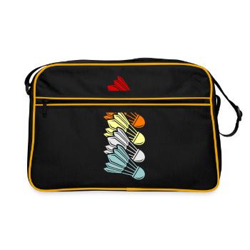 Lustiger Pickleball Badminton Federball - Retro Tasche - Schwarz/Gold - Vorne