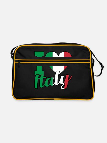 Italie Drapeau Italie Italie - Sac Retro - noir/or - Devant