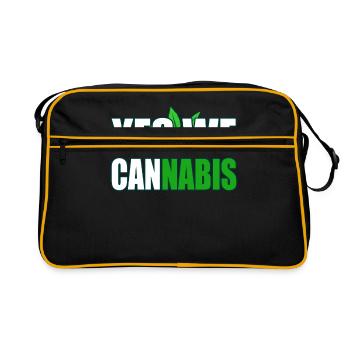 Cannabis - Retro Tasche - Schwarz/Gold - Vorne