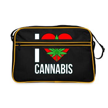 Cannabis - Retro Tasche - Schwarz/Gold - Vorne