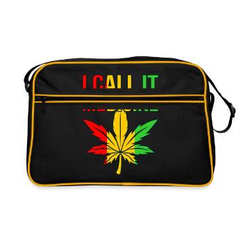 Cannabis - Retro Tasche - Schwarz/Gold - Vorne