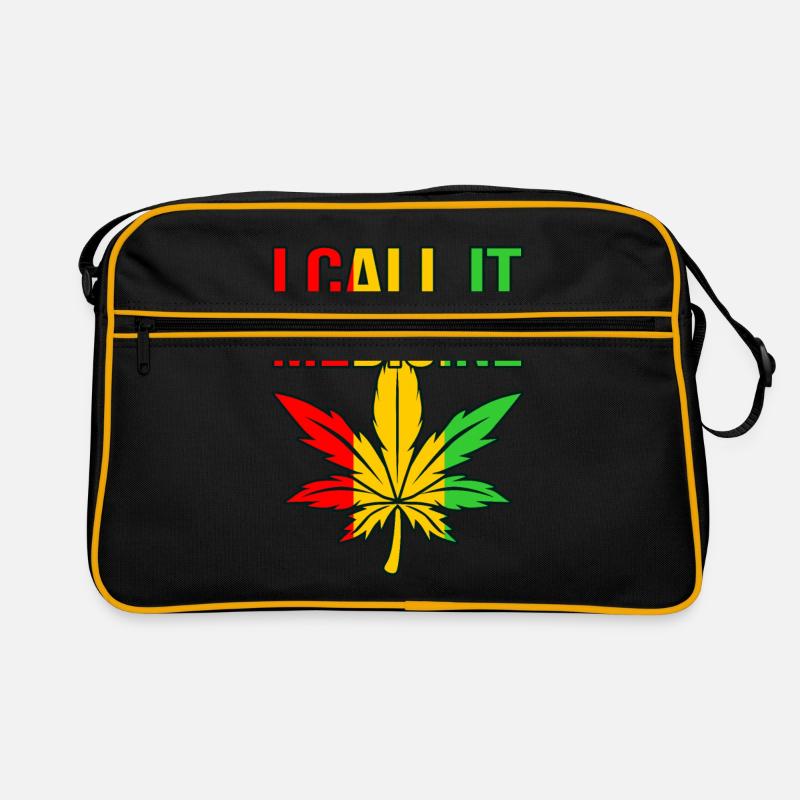 Cannabis - Retro taske - sort/guldgul