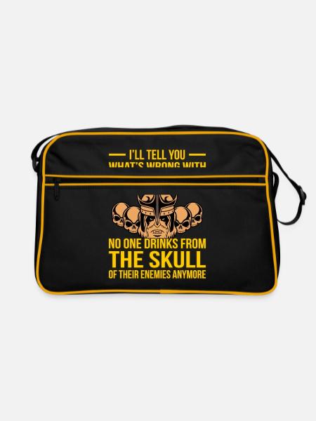 Wikinger - Retro Tasche - Schwarz/Gold - Vorne