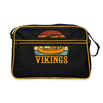 Wikinger - Retro Tasche - Schwarz/Gold - Vorne