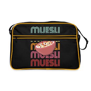 Müsli - Retro Tasche - Schwarz/Gold - Vorne