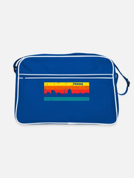 San Antonio Texas - Retro Tasche - Blau/Weiß - Vorne