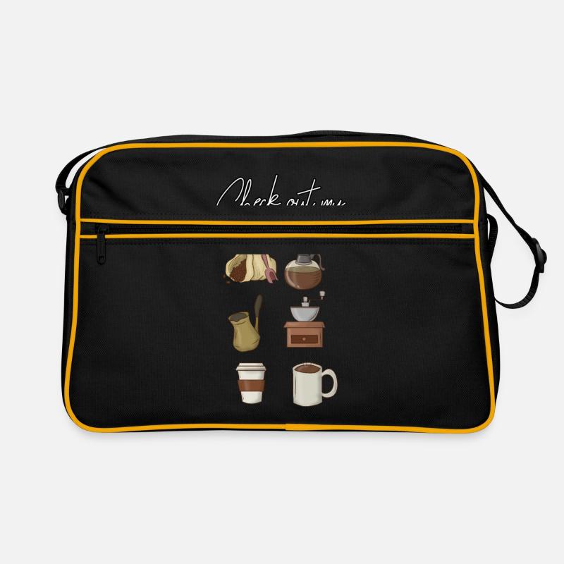 Kaffee - Retro Tasche - Schwarz/Gold