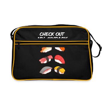 Sixpack Sushi - Retro Tasche - Schwarz/Gold - Vorne
