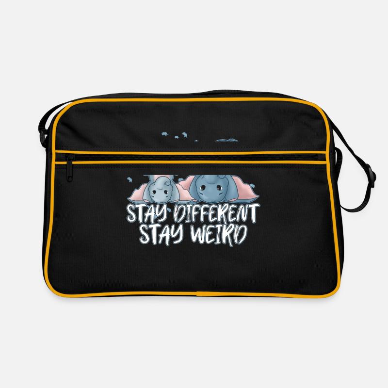 Elefant - Retro Tasche - Schwarz/Gold