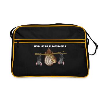 Eulenfledermaus - Retro Tasche - Schwarz/Gold - Vorne