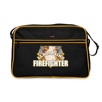 Feuerwehrmann - Retro Tasche - Schwarz/Gold - Vorne