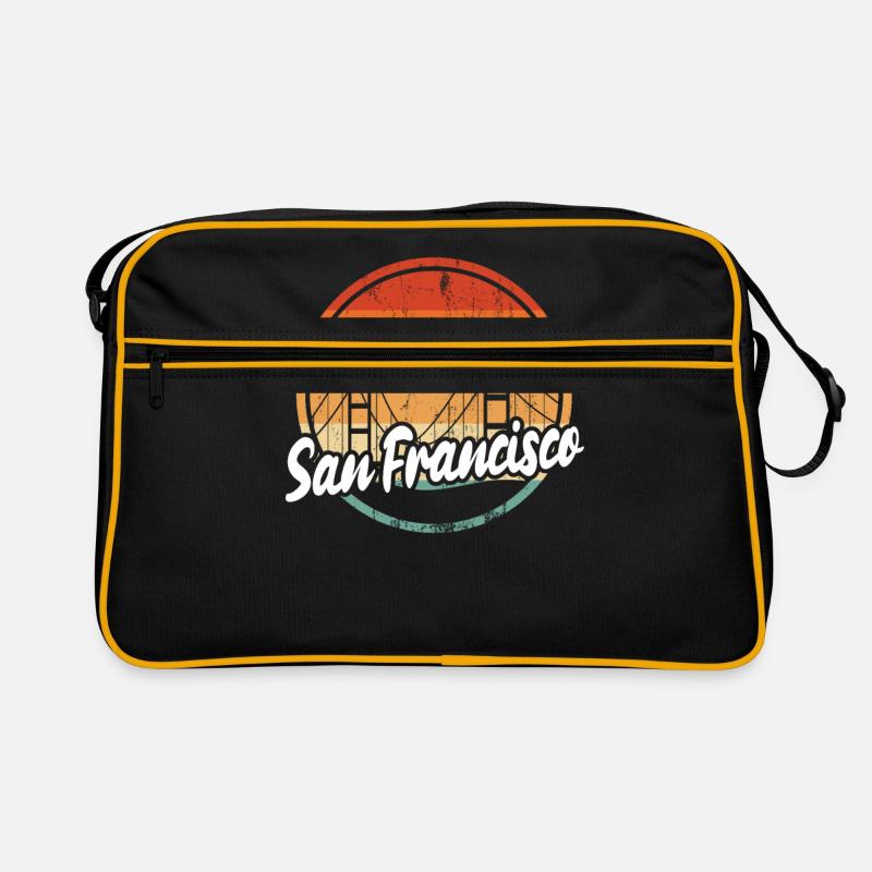 Pont du Golden Gate de San Francisco - Sac Retro - noir/or
