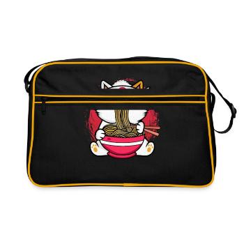 Nouilles japonaises Ramen Cadeau Kawaii Chat - Sac Retro - noir/or - Devant