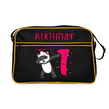 1st birthday - Retro Bag - black/gold - Front