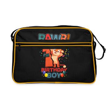 1st birthday - Retro Bag - black/gold - Front