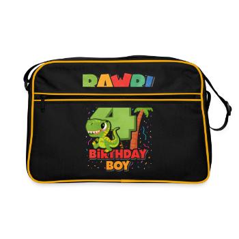 4th birthday - Retro Bag - black/gold - Front