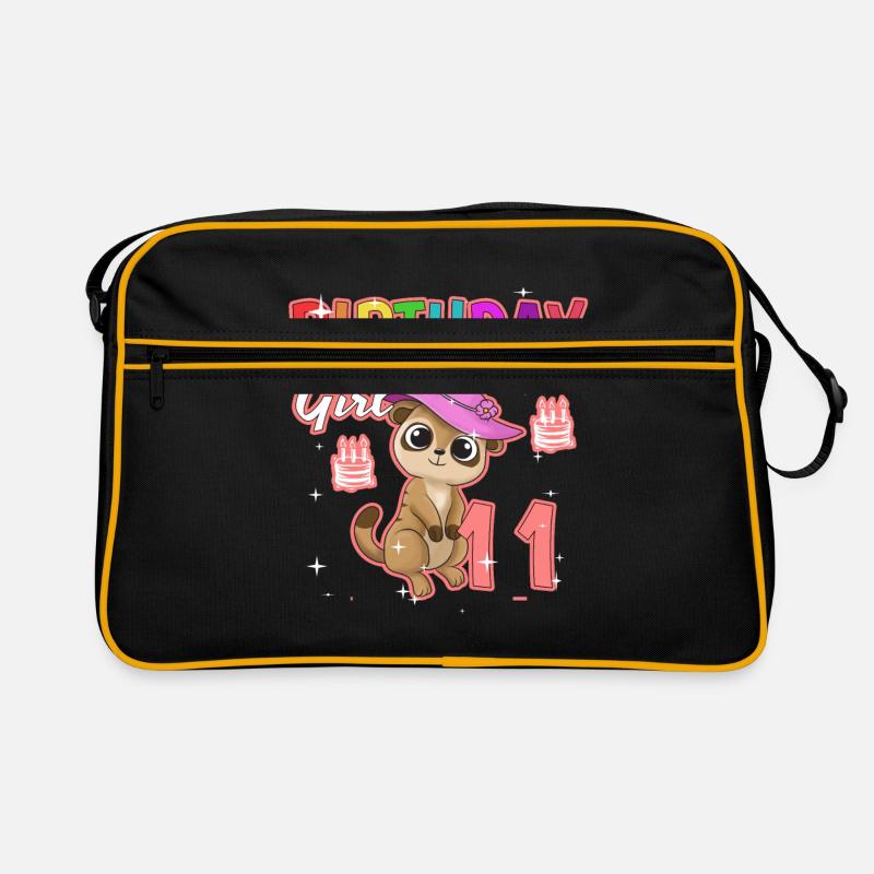 Geburtstagskind 11 Erdmännchen Retro Tasche